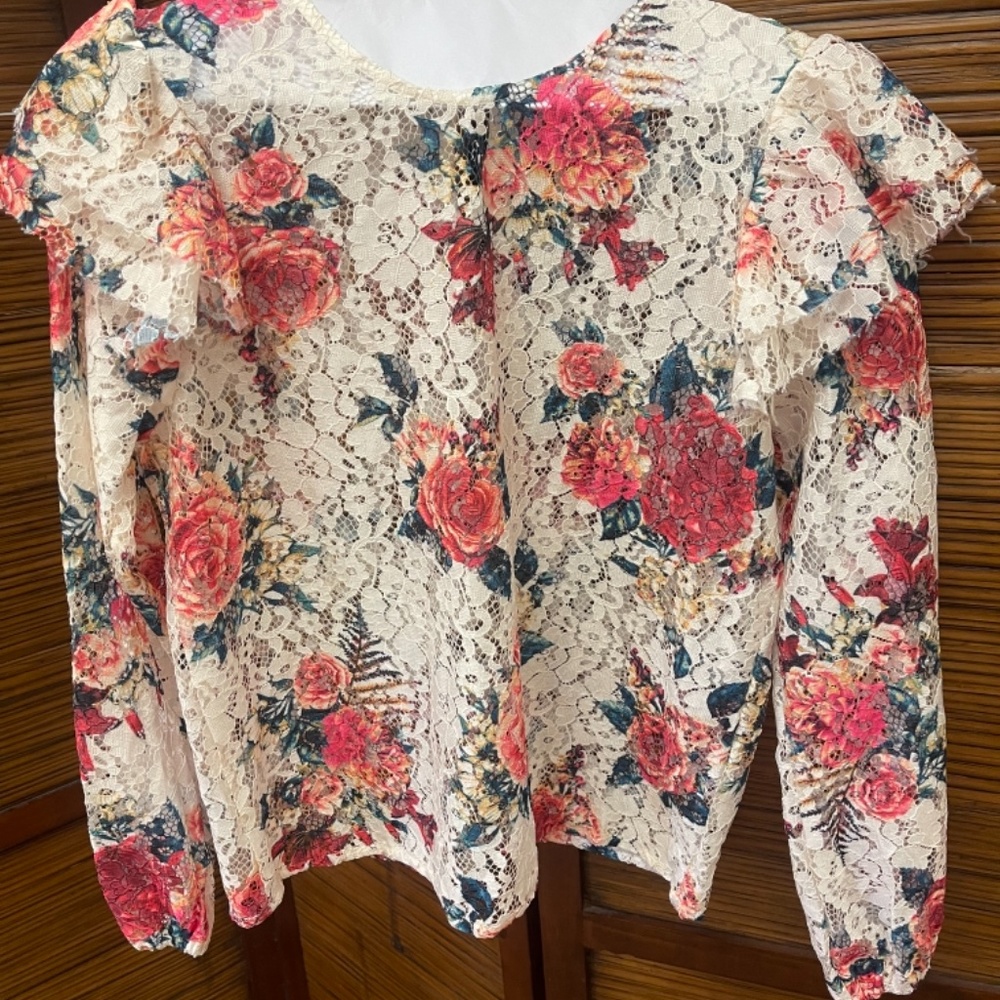 Giddy Up Glamour Lace Blouse - Size M